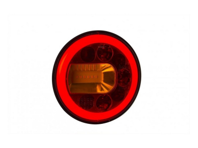 Lampa zespolona tylna HOR 96A - LUNA, diodowa 12/24V, lewa (wersja naścienna, światło pozycyjne, hamowania i kierunkowskaz, przewód okrągły 4x0,5 mm2,